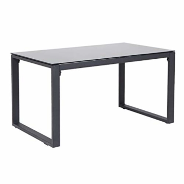 SVITA LOIS XL Poly Rattan Sitzgruppe Gartenmöbel Metall-Garnitur Bistro-Set Tisch Sessel Schwarz - 6
