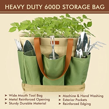 YAUNGEL Gartenwerkzeug Set, 10 Stück Schwerlast Edelstahl Gartenarbeit Kit mit Non-Slip Holzgriff- Garten Geschenke Verpackung für Frauen Männer - 2